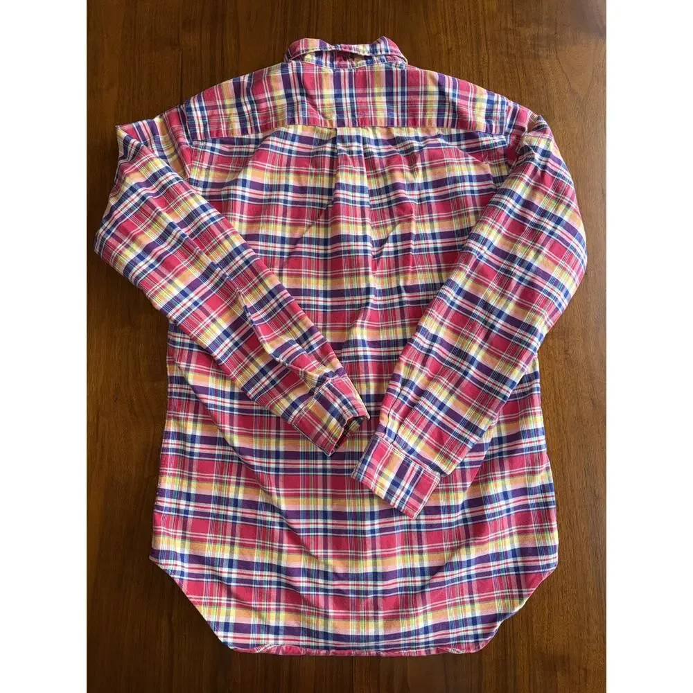 Polo Ralph Lauren Men's Classic Fit Pink Plaid Button-Down Shirt - Size S
